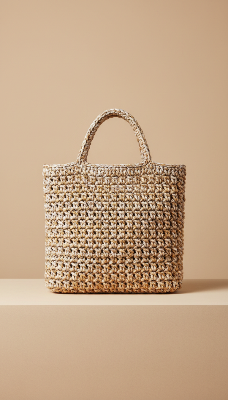 tote all’uncinetto in Warm Sand